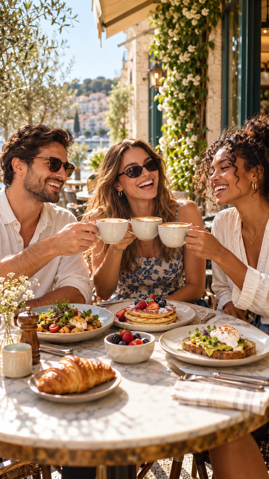 Example frame of friends enjoying brunch